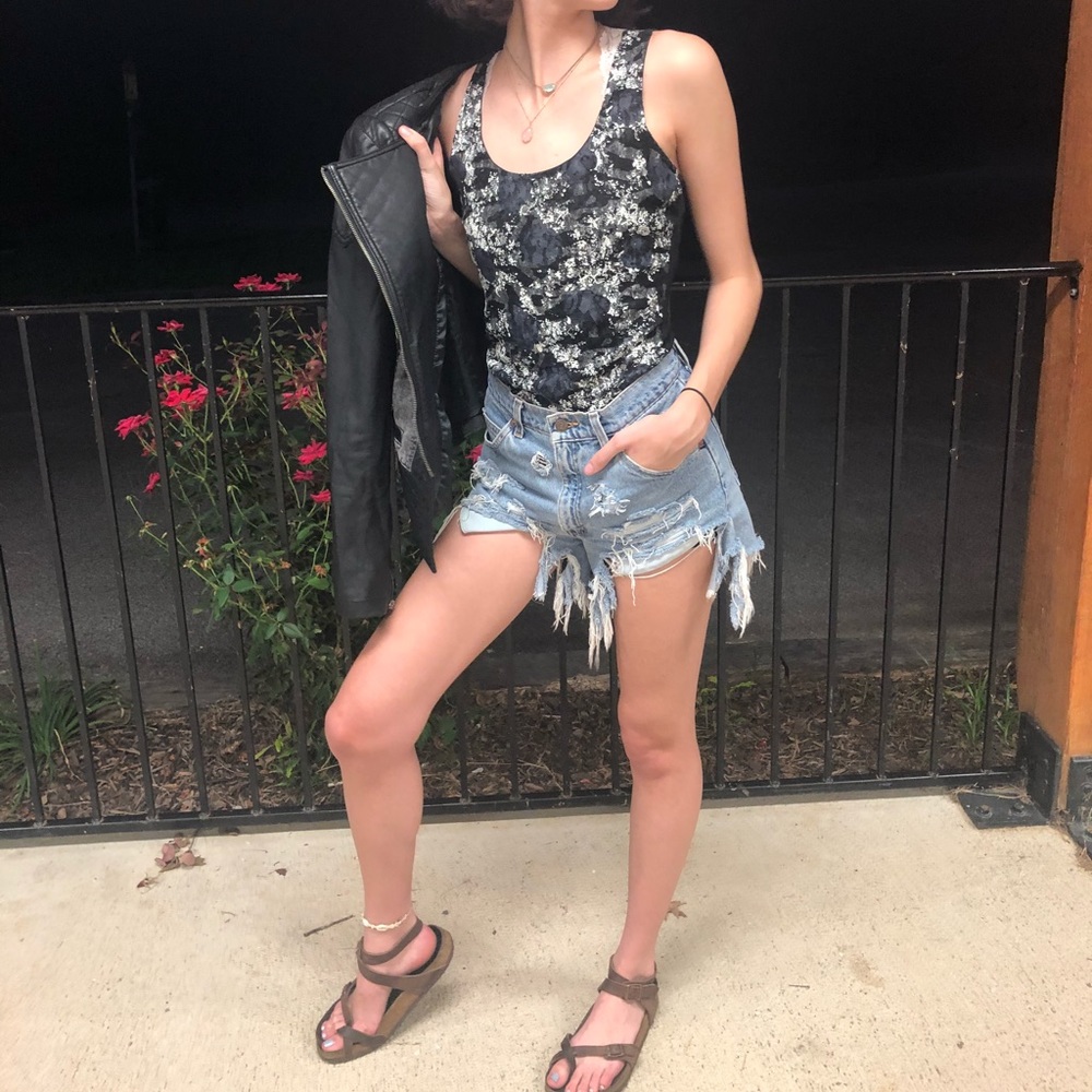 Lace Floral Racerback Tanktop